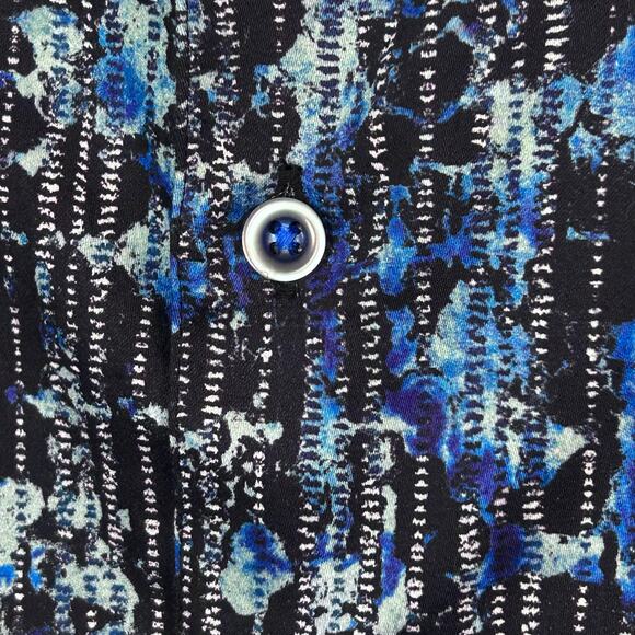 Robert Graham shirt men's 4XL button up blue pattern flip cuff stretch stripe - Picture 6 of 12